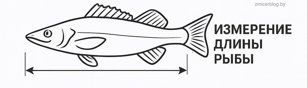 Схема измерения длины рыбы в Беларуси